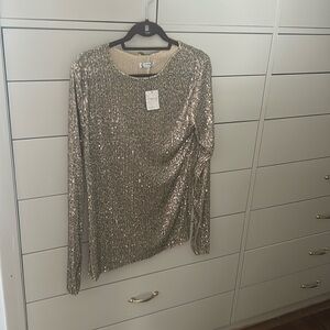Free People, intimately, size L, gold sequins, new w tags